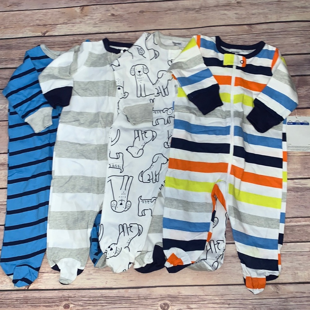 NWT baby boys 4 pack footies